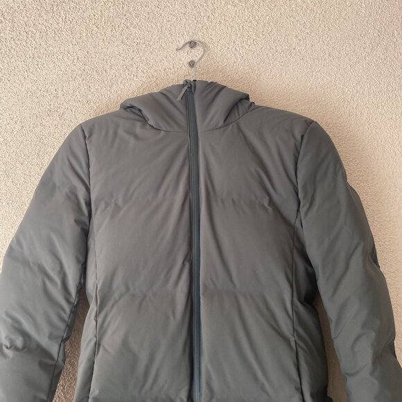 Uniqlo Womens Long Two Way Zip Hooded Ultra Light Down Packable Gray Size XS - Picture 4 of 16
